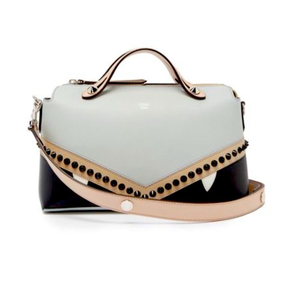 Fendi Monster By The Way Satchel Studded Leather Medium Bag